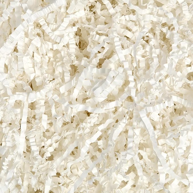 Ehpiern Crinkle Paper Filler, 1LB Crinkle Cut Shredded Paper Gift Boxers Filler Stuffing Decoration for Valentine's Day Holiday Party Birthday Wedding & Anniversaries (White)
