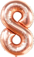 KatchOn Rose Gold 8 Balloon - 40 Inch Mylar Eight Balloon for 8th Birthday Decorations