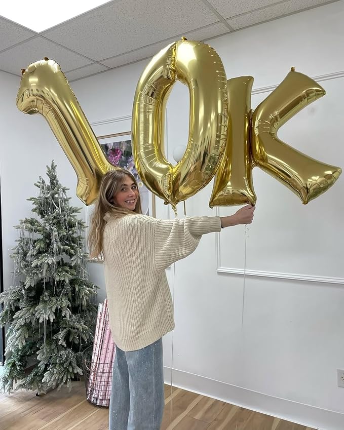 Champagne Gold Number Balloon 40 Inch, Light Gold 0 Number Balloons, 10 20 30 40 50 Numbers Balloon Birthday Decorations, Party Supplies for Women