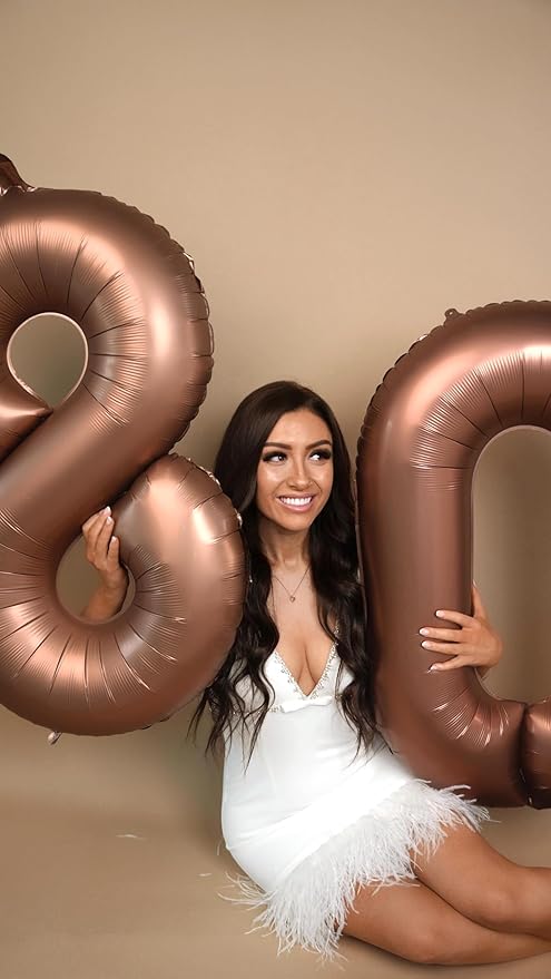 Dark Brown Number 18 Balloon 40 inch, Coffee Brown 18 Number Balloons, 18th Birthday Decorations, Chocolate 18 Year Old Girls Boys Party Supplies