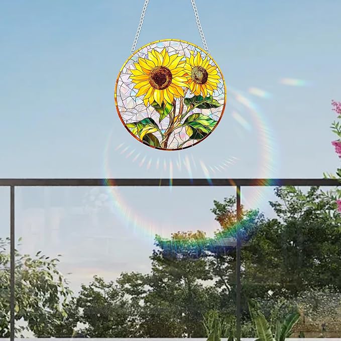 Sun Catchers Indoor Window, Acrylic Rainbow Suncatcher Window Hanging Decoration for Living Room Bedroom Summer Home Balcony Ornaments Decoration