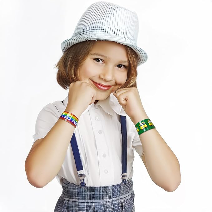 48 PcsWelcome Back to School Slap Bracelets First Day of School Favors Rewards School Opens Prize for Students Teens Semester Begins School Party Supplies Decorations