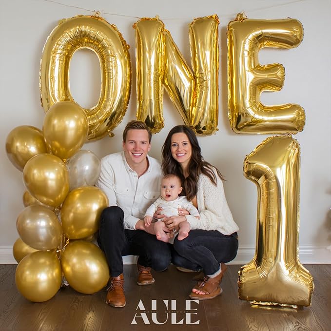 AULE 40 Inch Big Letter Balloon Gold T Large Foil Helium Alphabet Balloons A-Z for Birthday Anniversary Graduation New Year Party Decoration Supplies