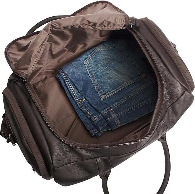 Kenneth Cole REACTION Duff Guy Colombian Leather 20" Single Compartment Top Load Travel Duffel Bag, Cognac