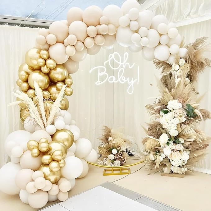 White Sand Balloons, 66pack 12inch Sand White Latex Party Balloons for Wedding, Bridal, Baby Shower, Birthday, Graduation, Anniversary, Bachelorette, Engagement Party Decorations