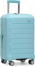 Traveler's Choice Pagosa Hardshell Expandable Luggage with Spinner Wheels, Baby Blue, 22-Inch Carry-on