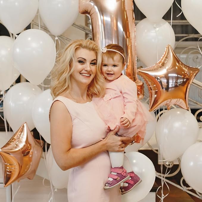White Balloons Birthday Decorations 30 Pack 18 inch Round Wedding Ballons for White Themed Wedding Graduation Birthday Party Backdrop 4th of July Decorations Independence Day