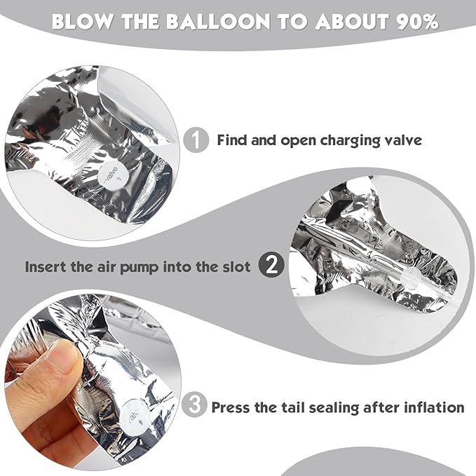 40 Inch Silver Number 5 Balloon, Giant 5 Number Balloons for 5th Birthday Decorations, Party Supplies for Baby Boy Girl, Silver Party Decor