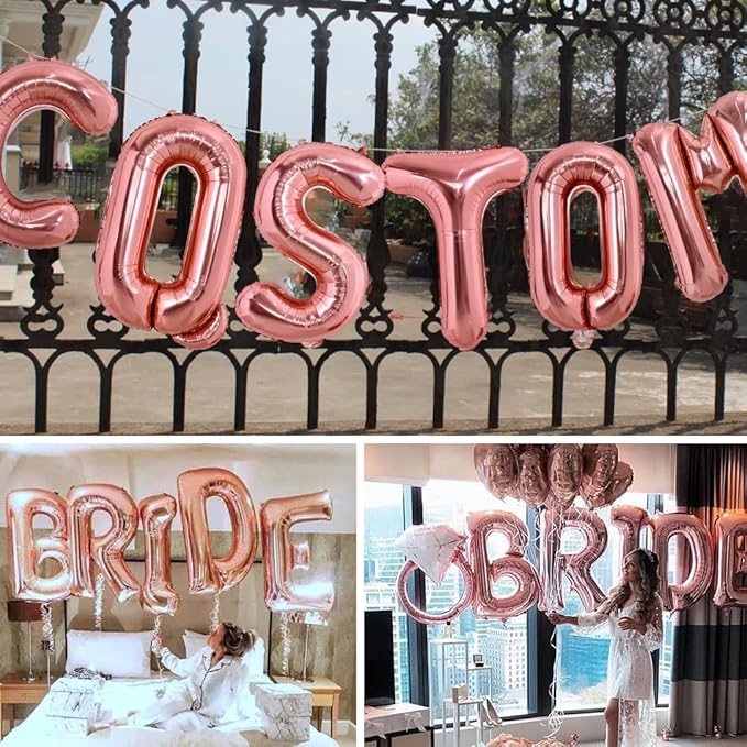 TONIFUL 40 Inch Large Rose Gold Letter A Balloons Giant Alphabet Letter Balloons,Foil Mylar Big Balloons for Birthday Party Anniversary Supplies Decorations