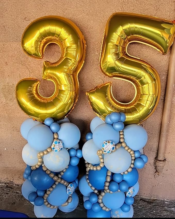 Numbers Balloons, 40 Inch 3 Balloon for Birthday Party Decoration, Gold Number 3 Ballon for 3, 13, 23, 30 Celebration, Boy and Girl Birthday, Christmas, Anniversary Decor