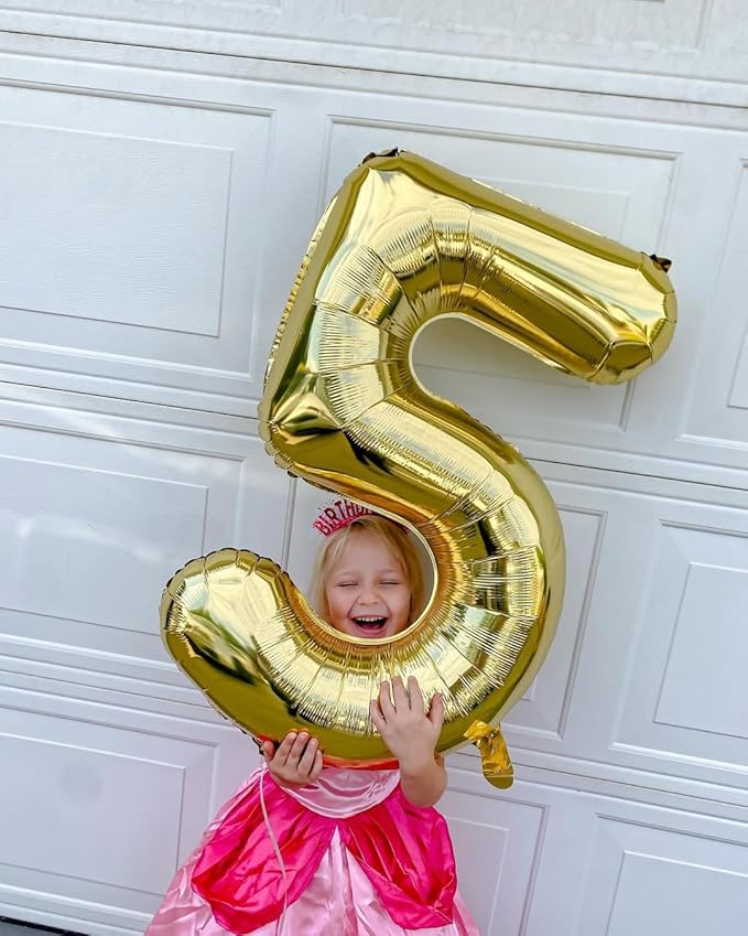 40 Inch Champagne Gold Number 7 Balloon, Giant 7 Number Balloons for 7th Birthday Decorations, Party Supplies for Baby Boy Girl, Champagne Gold Party Decor