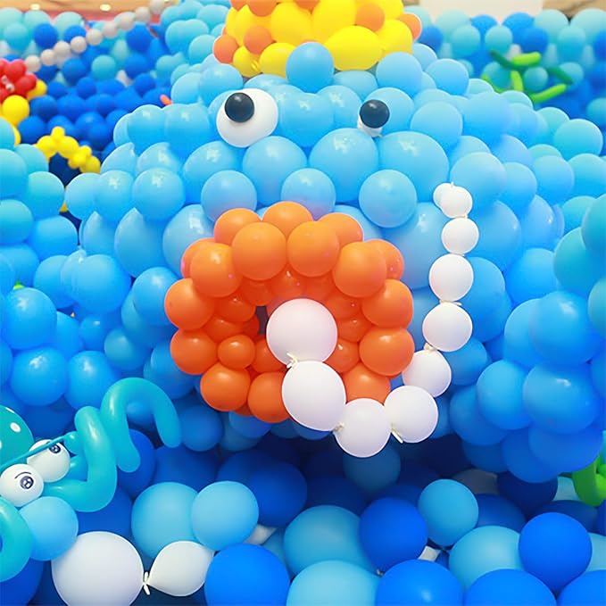 IN-JOOYAA 6 Inch Blue Latex Link Balloon 100 Pcs Quick Linkable Balloon for Party Decoration