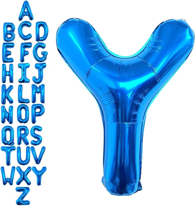 40 Inch Blue Letter Y Balloons, DIY Phrase Foil Alphabet Letter Y Balloons DIY Word Y Banner for Birthday Anniversary Celebration Graduation Party Supplies Decoration