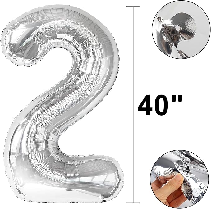 40 Inch Silver Number 28 Digital Balloon,Jumbo Mylar Foil Helium Balloon for 28 Balloons for Birthday Party,Wedding Anniversary Party Decorations