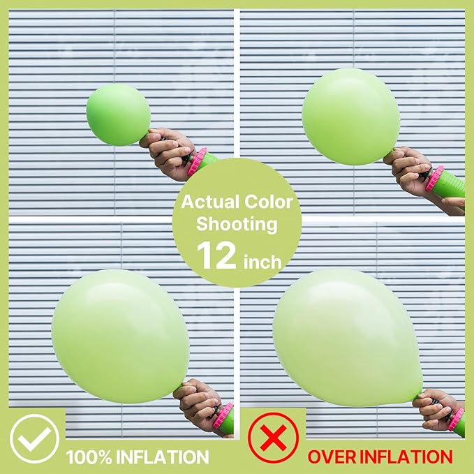 PartyWoo Lime Green Balloons 152pcs Different Sizes of 18 12 10 5 Inch Light Green Latex Balloon Arch Kit Garland for Wedding Birthday Dinosaur Jungle Golf Football Theme Party Decorations Green-Y6
