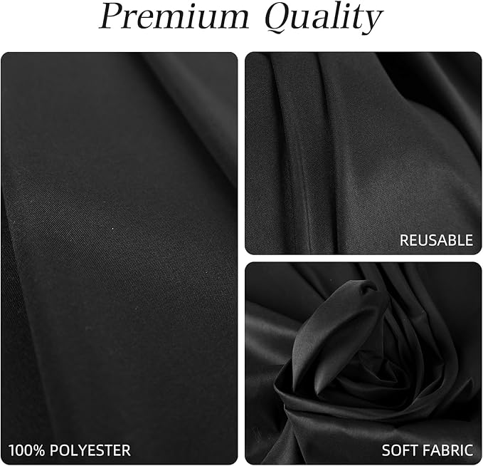 WIGENIUS 2 Pack Black Table Cloth Rectangle Tablecloths 70X120 Inch,Polyester Table Cloth for 8 Foot Rectangle Tables,Wrinkle Resistant Washable Fabric Table Covers for Party,Wedding Banquet