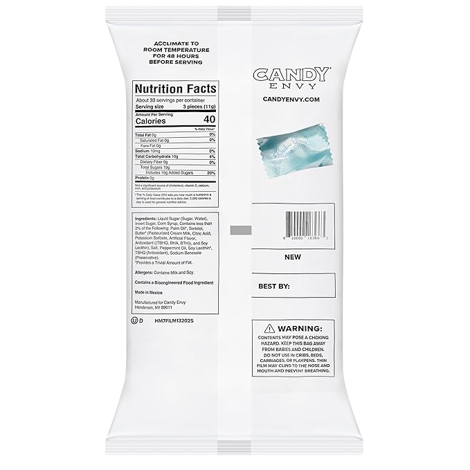 Candy Envy - Baby Boy Buttermints - 10 Bags Casepack with Approximately 100 Mint Per Bag - Baby Shower Favors