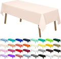 PARTY ULYJA Blush Pink Plastic Tablecloths 2 Pack 54 x 108 Inch Rectangular PEVA Vinyl Table Covers for Picnic Birthday Wedding Parties