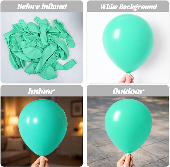 110pcs Teal Balloons 12inch Turquoise Latex Party Balloons for Graduation, Wedding, Birthday, Bridal Shower, Baby Shower, Anniversary Party Decorations