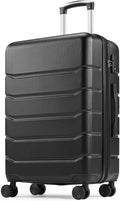 Sweetcrispy Carry on Suitcase, Luggage with Spinner Wheels, Hard Shell ABS, TSA Lock, 20 Inch Black