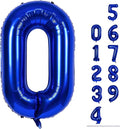 40 Inch Balloon Number 0 Navy Blue, Large Foil Dark Blue Number Balloons Set 0-9, Royal Blue Digital 0 Helium Balloons for Boys 10th 20th Birthday Anniversary Party Decoration Supplies
