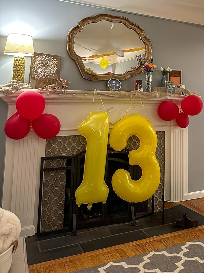Number 0 Balloons 40 Inch Yellow Number Balloons for 10 20 30 40 50 60 70 80 90 100 Numbers Balloon Birthday Decorations Wedding Event Baby Shower