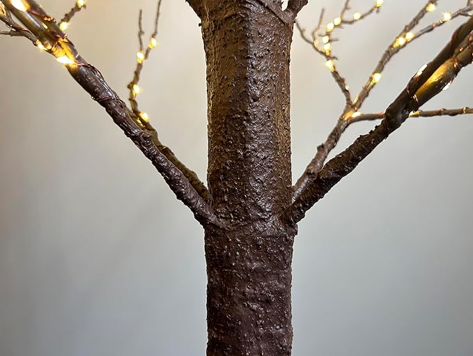 LITBLOOM Pre Lit Brown Tree 6FT 690 Fairy Lights Plug in,Twig Tree with Lights for Indoor Outdoor Home Room Party Christmas Decoration