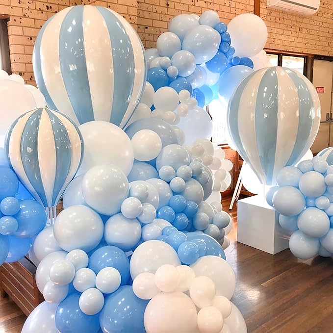 PartyWoo Light Blue Balloons 152pcs Different Sizes Pack of 18 12 10 5 Inch Baby Pastel Blue Balloon Arch Kit for Baby Shower Gender Reveal Graduation Mermaid Birthday Pool Party Decorations Blue-Y20