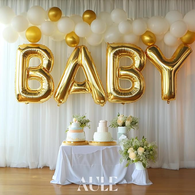 AULE 40 Inch Big Letter Balloon Gold C Large Foil Helium Alphabet Balloons A-Z for Birthday Anniversary Graduation New Year Party Decoration Supplies