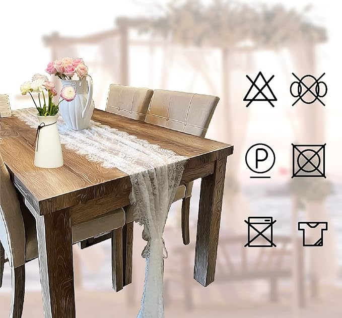 20 Pcs White Lace Table Runner 14 x 120 Inch Embroidered Boho Table Runner for Wedding Party Bridal Shower Decorations Vintage Rustic Table Runners