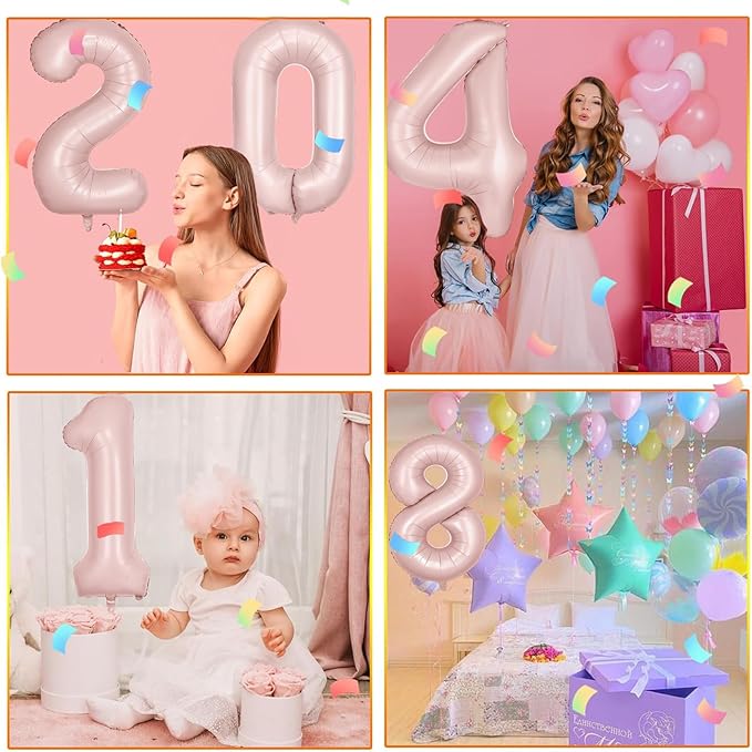 40 inch Pink Number Balloon Light Pink 1 Balloon Number 1 Balloon for 1st Birthday Party Decorations