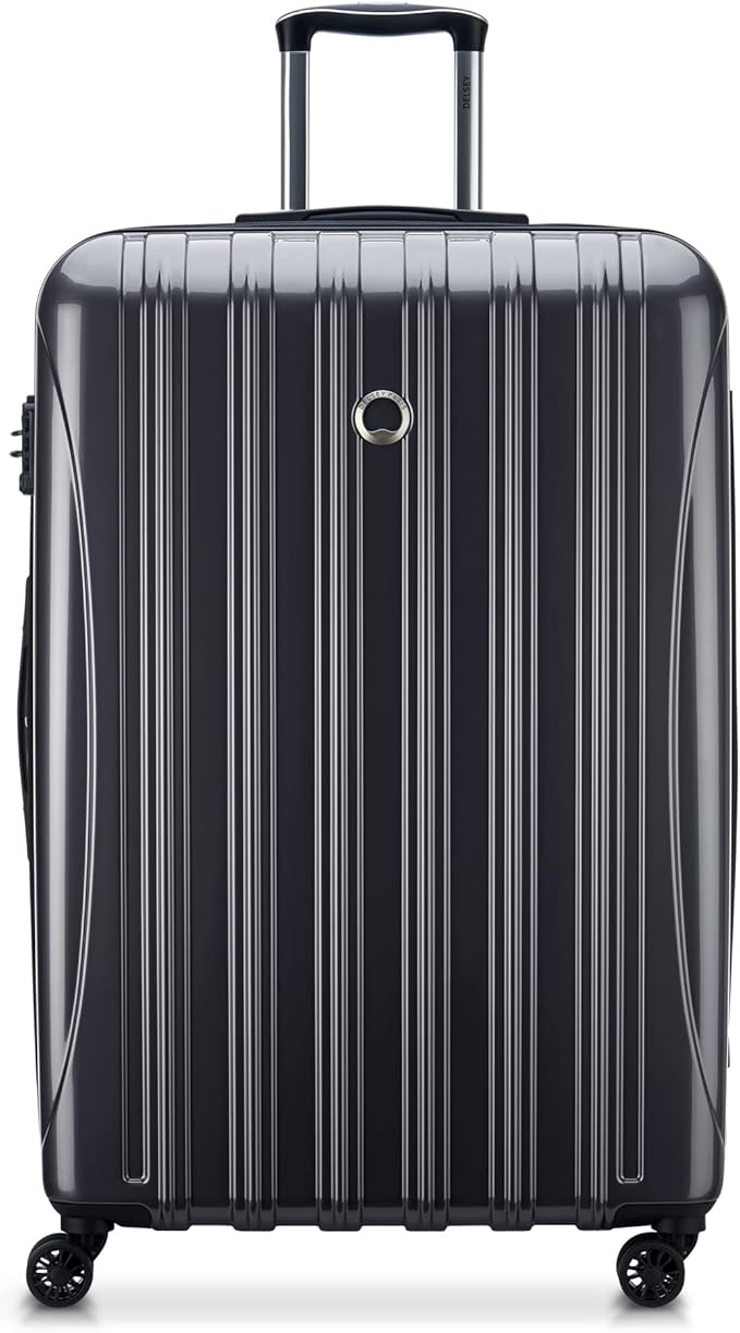 DELSEY PARIS Helium Aero Hardside Expandable Luggage with Spinner Wheels, Titanium, Checked-Large 28 Inch