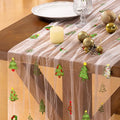 Socomi Christmas Table Runner Tulle Gauze Cheesecloth Embroidery Sheer Table Runners for Winter Wedding Party Baby Shower Birthday Holiday Picnic Home Decor