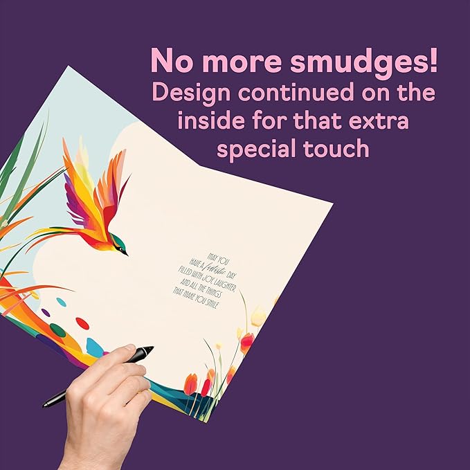 Mum Birthday Card - Vibrant Summer Flowers - Vivid Happy Birthday Card for Mum from Daughter Son, A5 Female Floral Bday Golden Greeting Cards