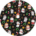 Funny Cats Christmas Tree Skirt, 30 Inch Xmas Tree Mat for Holiday Party Home Decor Indoor Outdoor Use with Adorable Cat Designs 36"