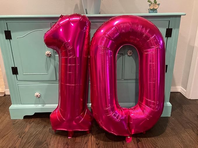 40 Inch Number 8 Balloon, Rose Purple 8 18 28 80 Birthday Balloons for Men Boys, 8th Birthday Decorations Party Supplies, Wedding, Graduations