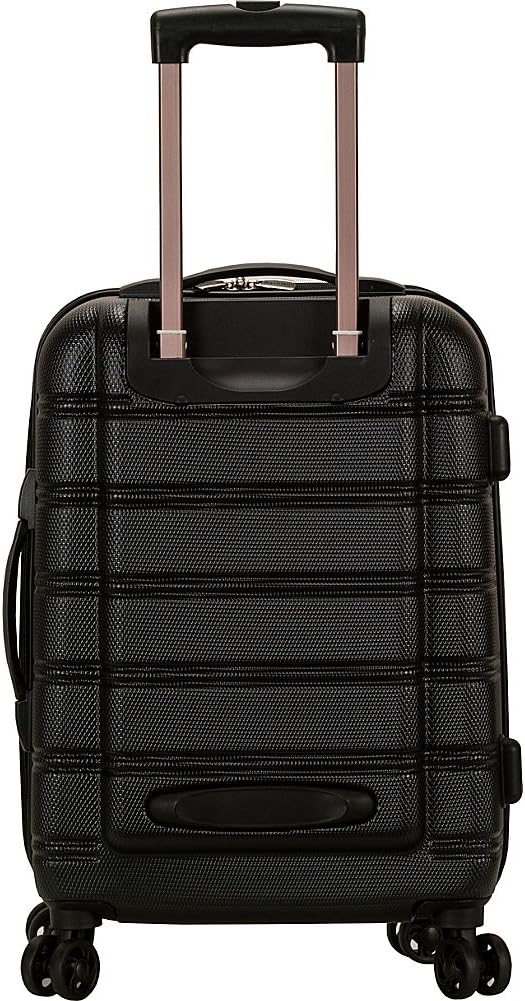 Rockland Melbourne Hardside Expandable Spinner Wheel Luggage, Carry-On 20", Two Tone White (White and Magenta)
