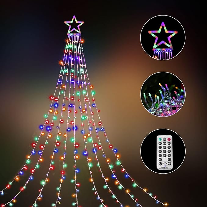 Christmas Decorations Light Outdoor, Color Changing Christmas Lights 11 Lighting Modes with Remote 16.4FT 320 LED Star String Lights Waterproof Christmas String Lights for Tree Xmas New Year