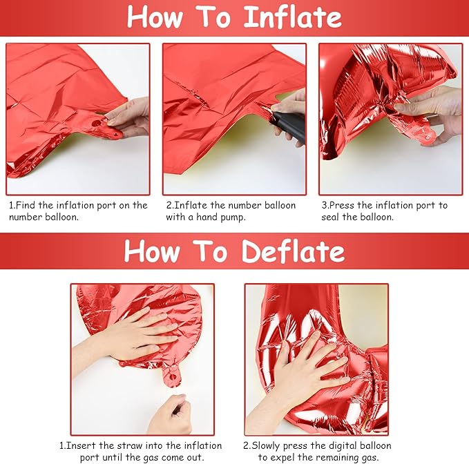 70th Birthday Balloons for Women, 40 Inch Giant Red Foil Number 70 Self Inflating, Digit 7 & 0 Mylar Helium Balloons for Men 70 Year Old Anniversary Party Decorations Supplies