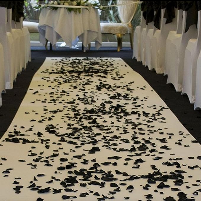 CODE FLORIST 1500 PCS Black Silk Rose Petals,Romantic Night,Wedding,Proposal Anniversary Flower Decorations(Separated,Scented)