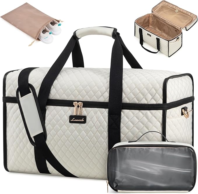 LOVEVOOK Travel Duffle Bag - Weekender & Overnight Bag with Toiletry & Wet Pocket, Carry-On Size, 3pc Set