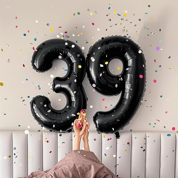 40 Inch Black Number 90 Digital Balloon,Jumbo Mylar Foil Helium Balloon for 90 Balloons for Birthday Party,Wedding Anniversary Party Decorations
