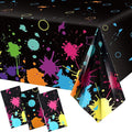 Glow Party Table Covers Neon Plastic Tablecloths 108 x 54 Inch Disposable Neon Glow Table Cloths for Black Light Birthday Party Supplies Decorations(3 Pieces)