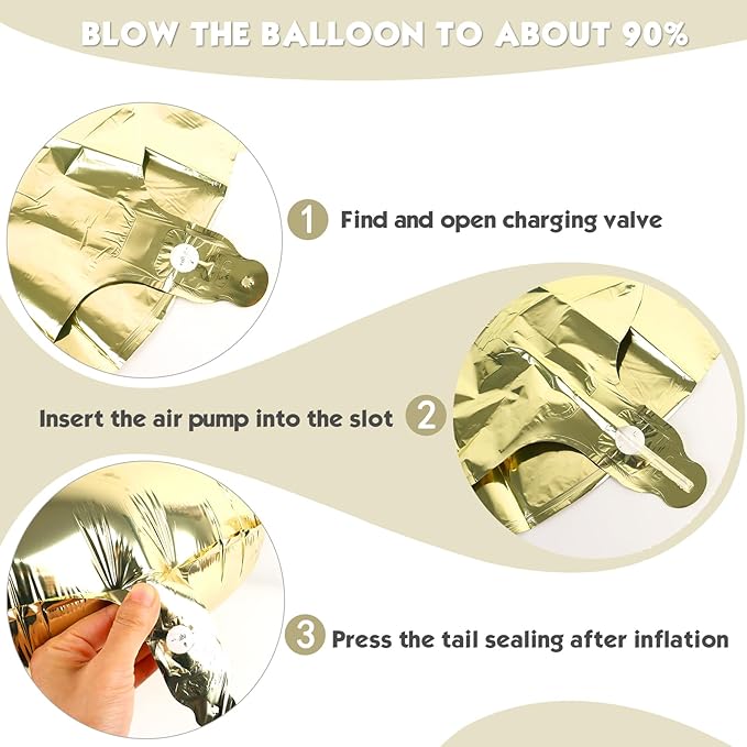 40 Inch Champagne Gold Number 4 Balloon, Giant 4 Number Balloons for 4th Birthday Decorations, Party Supplies for Baby Boy Girl, Champagne Gold Party Decor