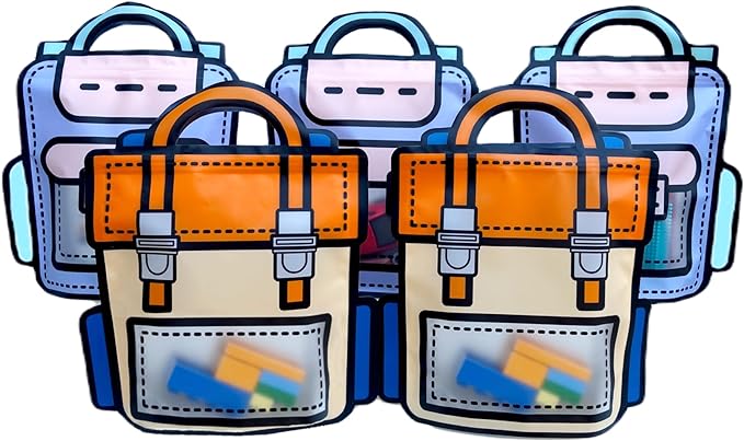 Trendybag Orange&Purple Top-handle Party Goodie bags, Grip n’ Seal 20 Pcs Birthday bags with Stand-up Bottom (Large, Mixed Color)