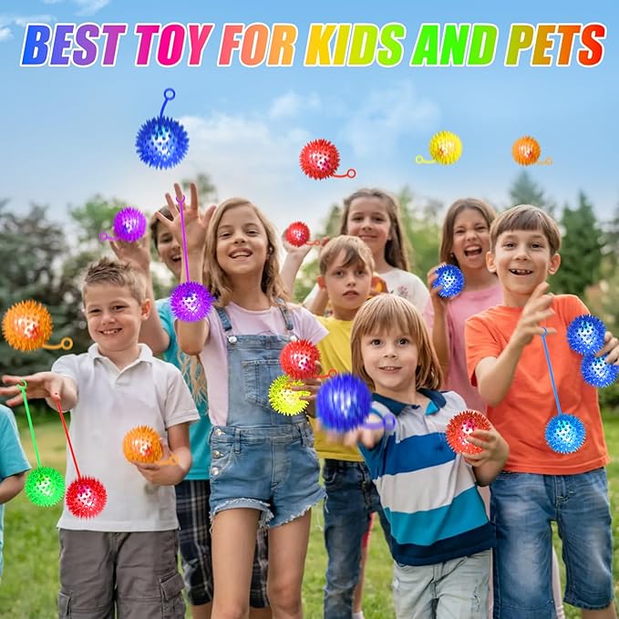 12 PCS Light up Ball, Bouncy Balls for Kids, Balls for Toddlers 1-3, 2.2inch Sensory Stress Ball, Flashing Squeaky for Easter Party Favors, Classroom Prizes, Prizes for Kids, Student Gifts