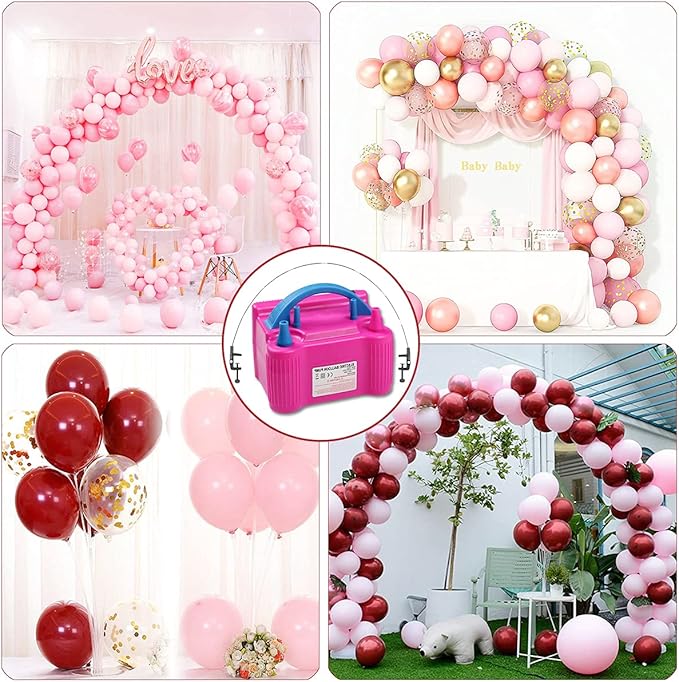 Balloon Pump Balloon Arch Kit, 170 Pcs Electric Balloon Air Pump Balloon Inflator with 12Ft Balloon Arch Stand and 100 Pcs Balloons for Birthday Wedding Party Christmas
