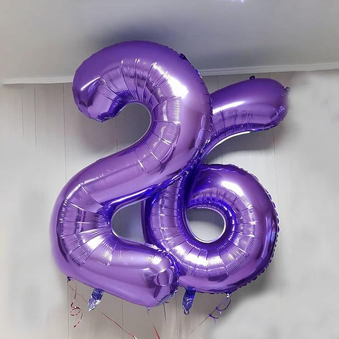 40 Inch Purple Number 29 Digital Balloon,Jumbo Mylar Foil Helium Balloon for 29 Balloons for Birthday Party,Wedding Anniversary Party Decorations