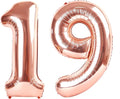 Balloons Number 40Inch, Rose Gold Number 19 Balloons Birthday Decoration for Men & Women, Foil Rose Gold Party Decorations for Birthday Wedding Engagement Memroial Day's