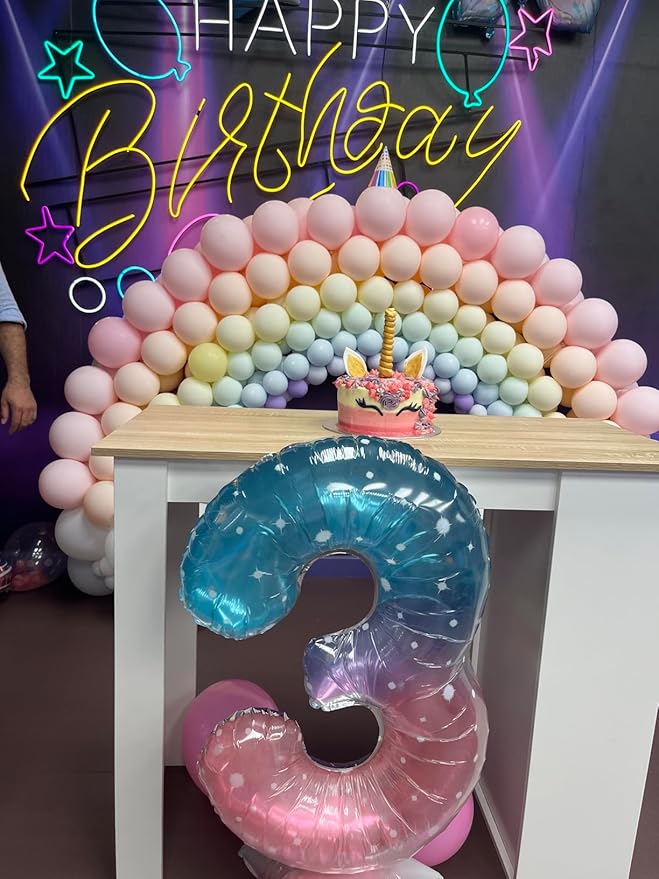 40 Inch Number 8 Balloon, Pink Purple Blue 8 18 28 80 Birthday Balloons for Men Boys, 8th Birthday Decorations Party Supplies, Wedding, Graduations